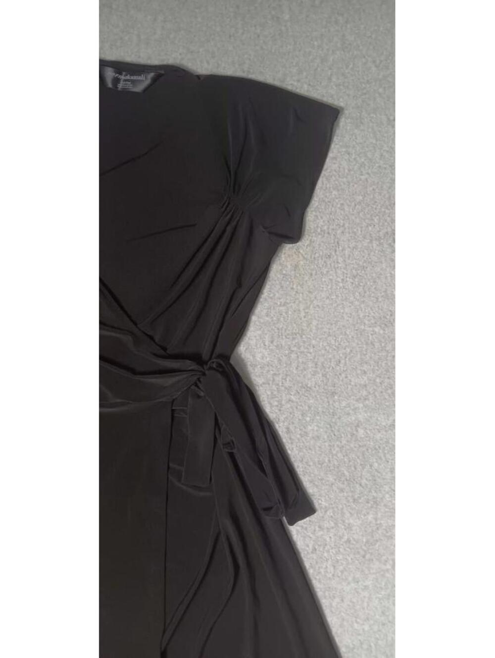 Norma Kamali Wrap Dress Womens Size XXL Black Vneck Short Sleeve Stretch... - Picture 11 of 15